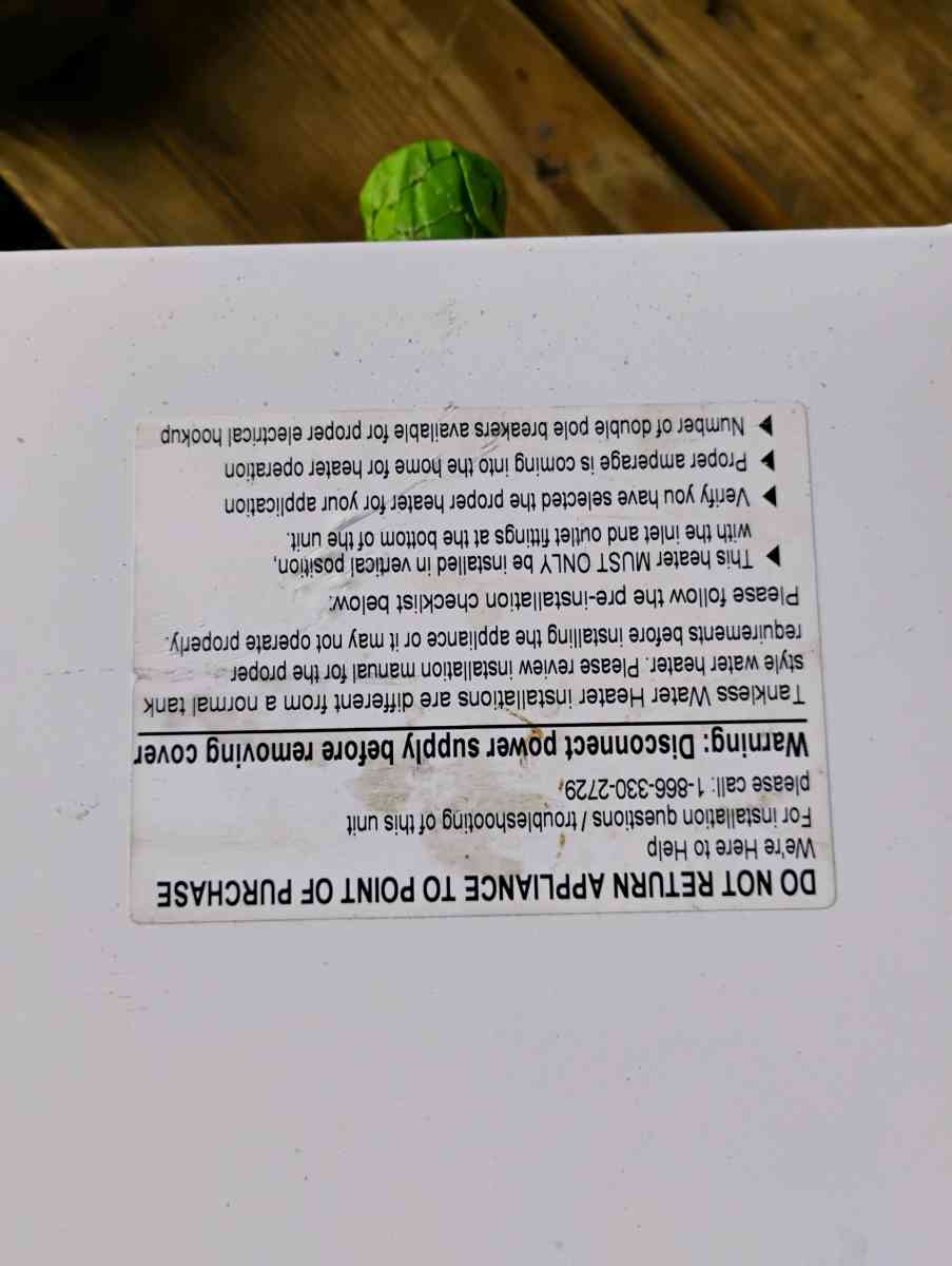 powerstar  electric tankless hot water heater - Green Cove Springs, Florida - FleaMarketBay