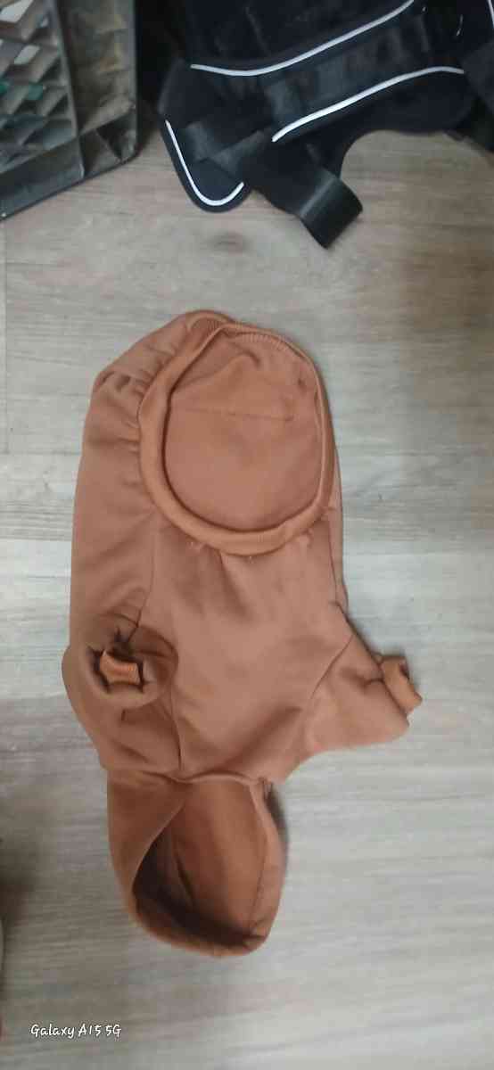 dog sweaters and rain coats size small to medium