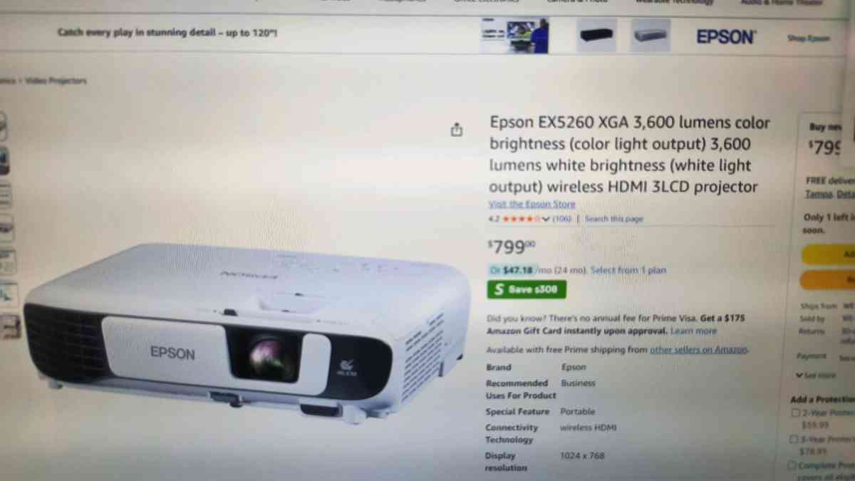 Epson EX 5260 pro video projector - Tampa, Florida