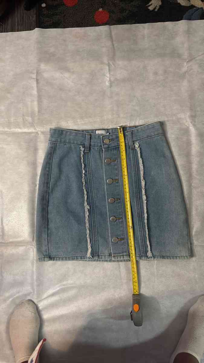 Princess Polly Mariya Fray Denim Mini Skirt Size 2 Blue Conc - Atlanta, Georgia - FleaMarketBay