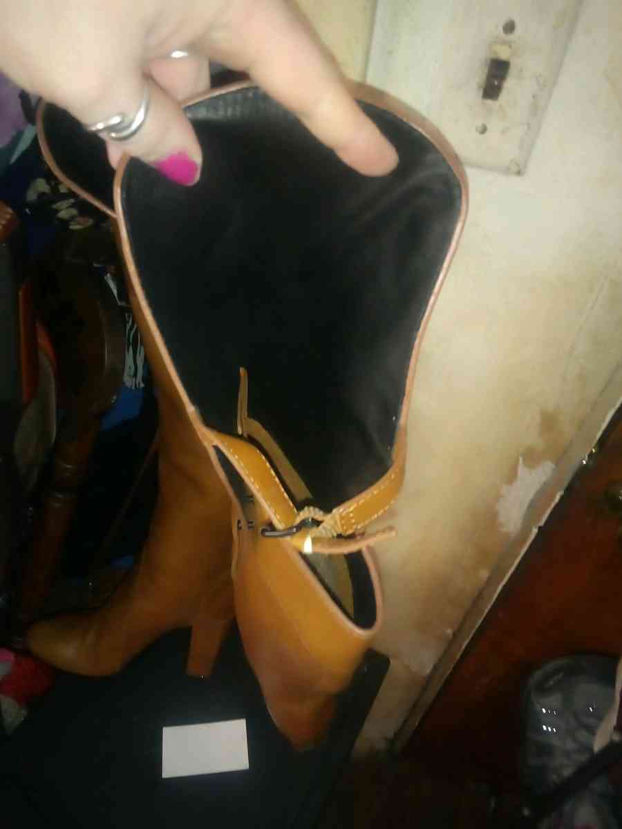 ORA over the knee tan boots - Asheville, North Carolina - FleaMarketBay