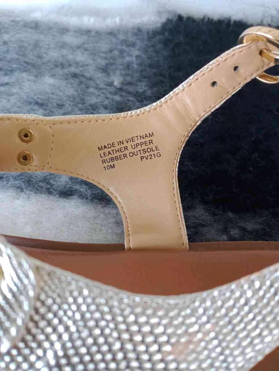 MICHAEL Michael Kors Plate Sandal Gold Metallic Snake Womens - Frostproof, Florida - FleaMarketBay