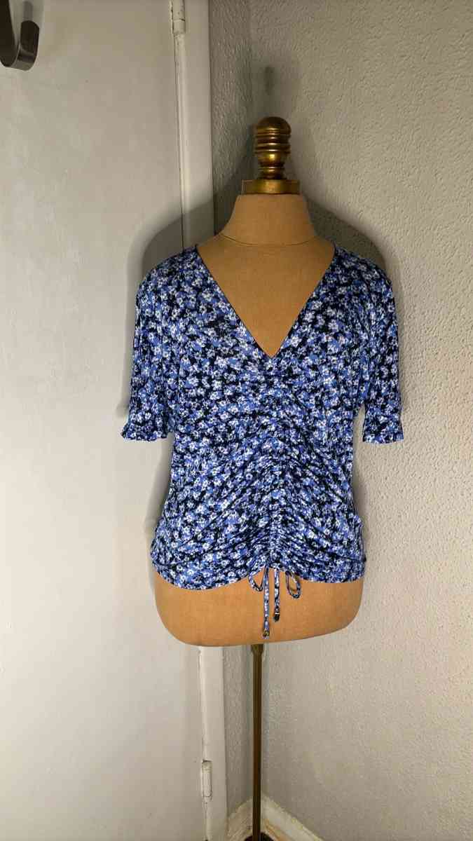 Michael Michael KORS Womens Midnight Blue Floral Short Sleev - Atlanta, Georgia