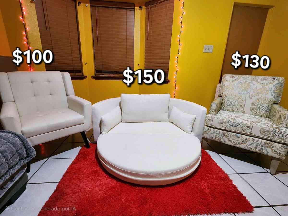 NEWSof cama plegable convertible redondo beige moderno - Mcallen, Texas