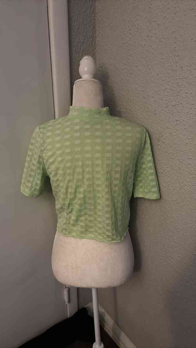 Free People Mock Neck Textured Button Closure Back TShirt Si - Atlanta, Georgia - FleaMarketBay