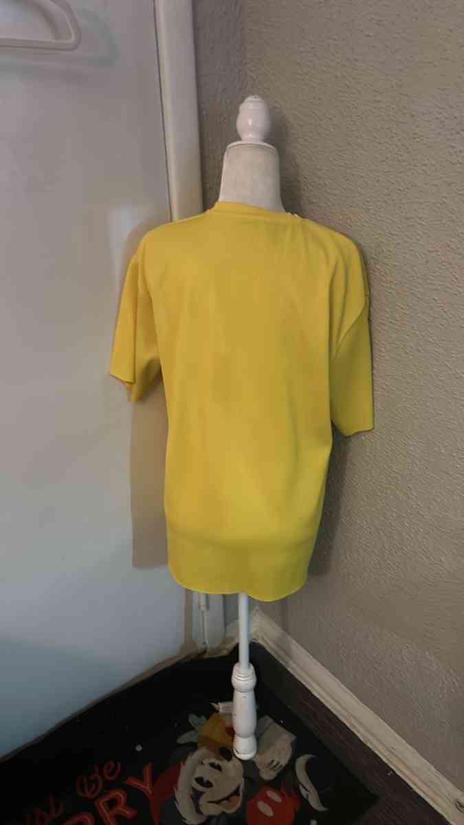 ZARA Yellow Ribbed Crewneck Top Short Sleeve Size Small - Atlanta, Georgia - FleaMarketBay