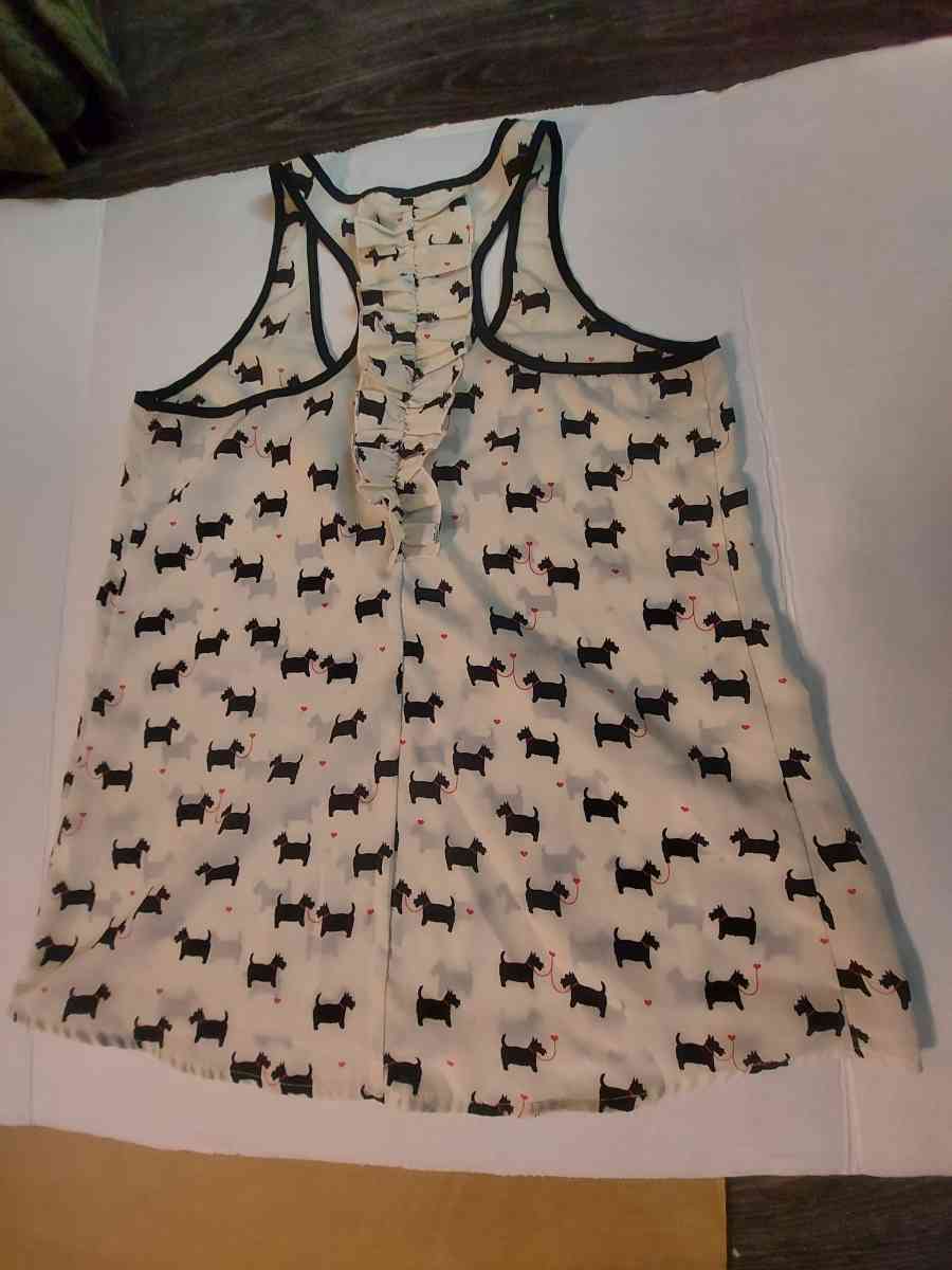 Candies Scotty Dog Sleeveless Ruffled Racerback Size S - Atlanta, Georgia - FleaMarketBay