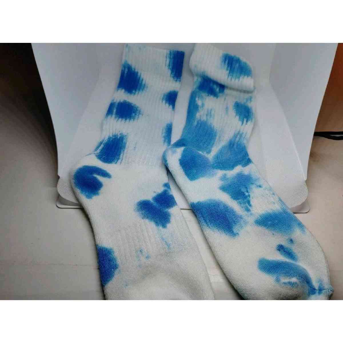 Carolina Blue Crew Tie Dye Socks 1 Pack Pairs Comfort Size M - Alicia, Arkansas - FleaMarketBay