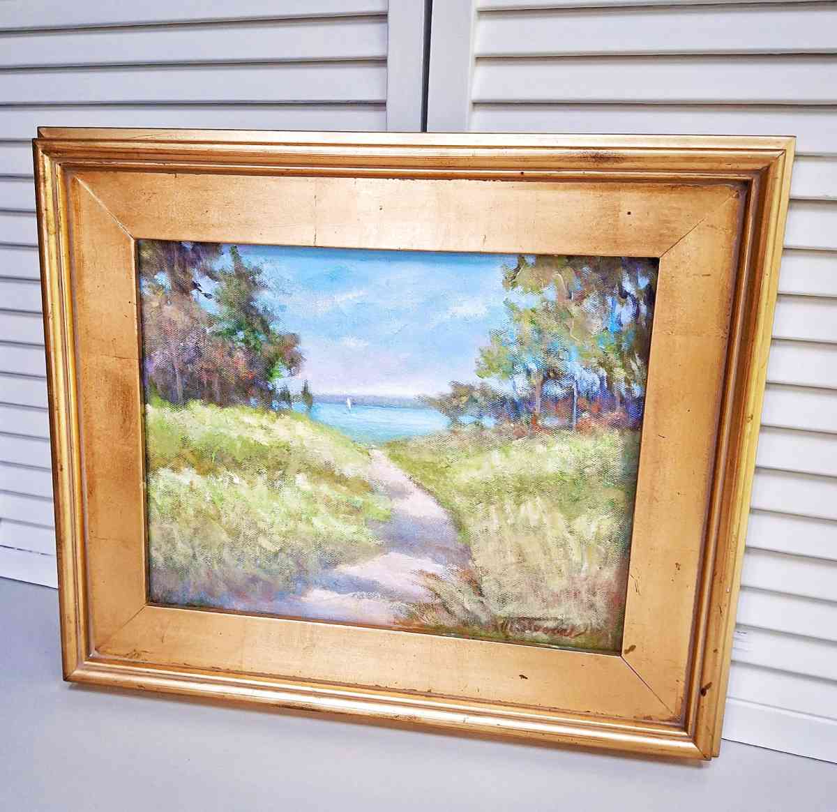 Original Cape Cod Oil Painting by Local Artist Authentic - Lunenburg, Massachusetts - FleaMarketBay