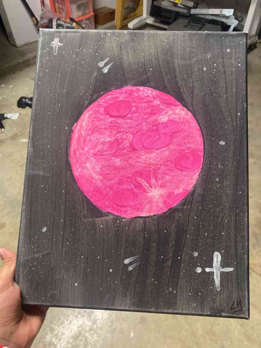 pink moon painting