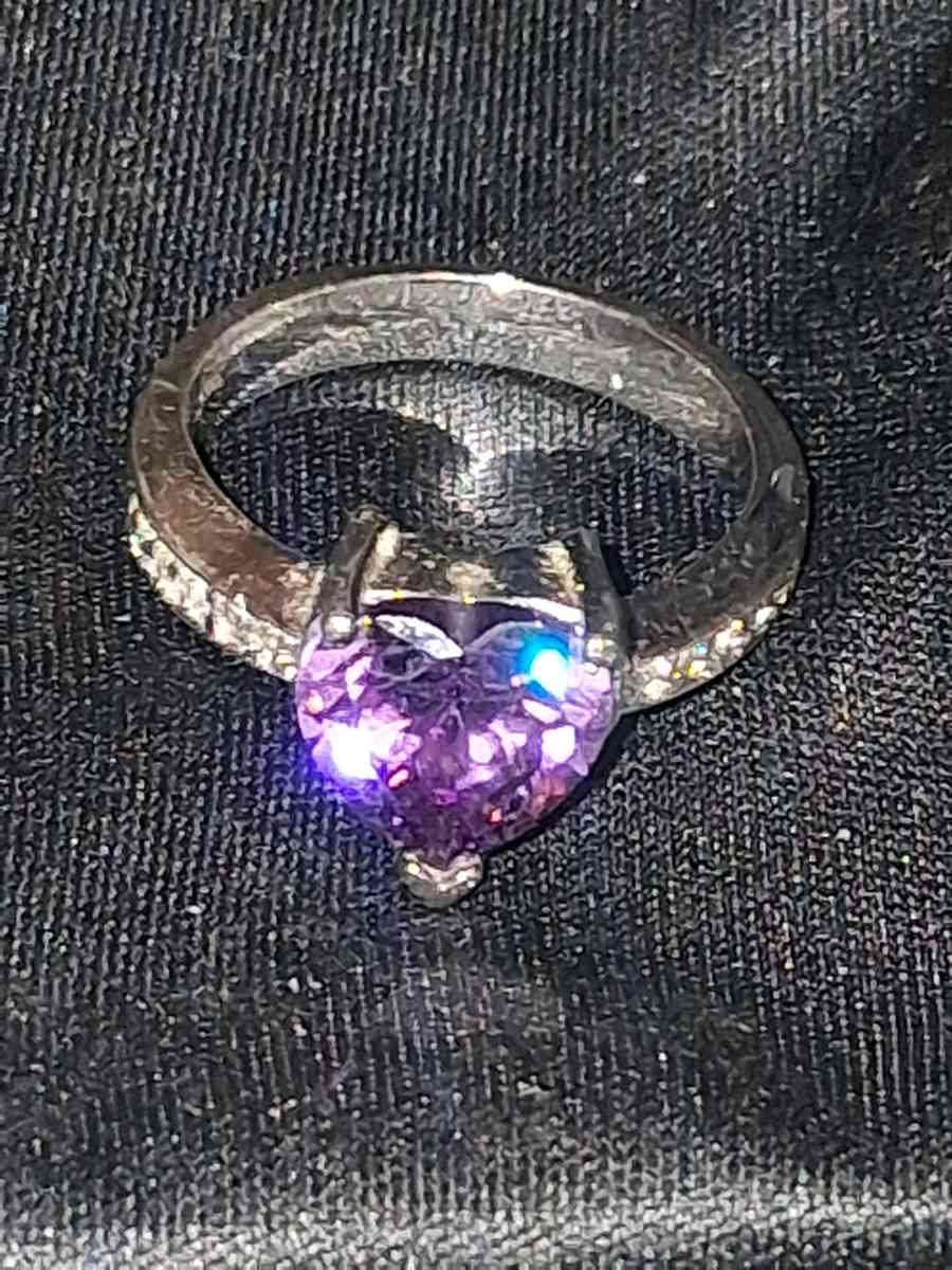 14k white gold diamond and amethyst ring - Easton, Pennsylvania - FleaMarketBay