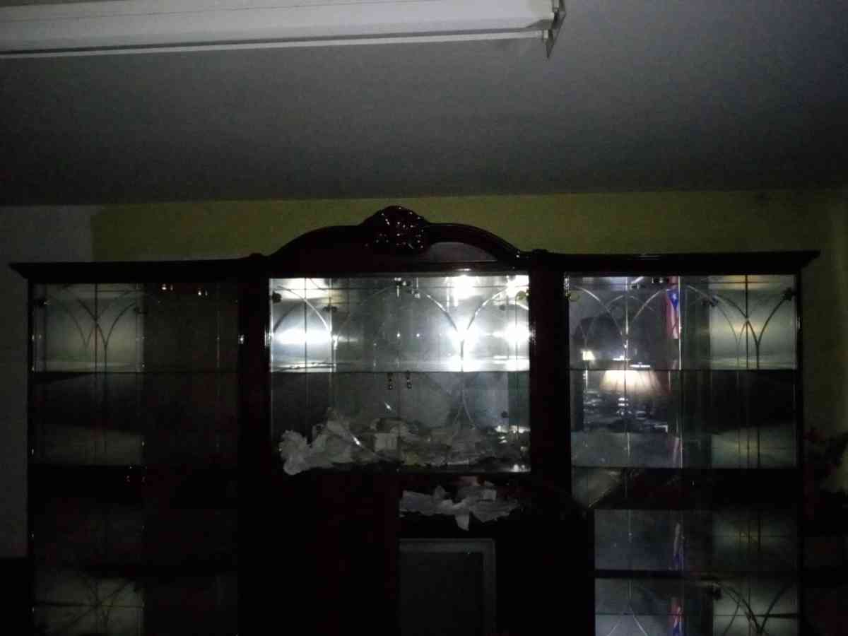 LIKE NEW AUTHENTIC WOOD AND GLASS LIGHTED ARMOIRE WITH DOORS - Staten Island, New York - FleaMarketBay