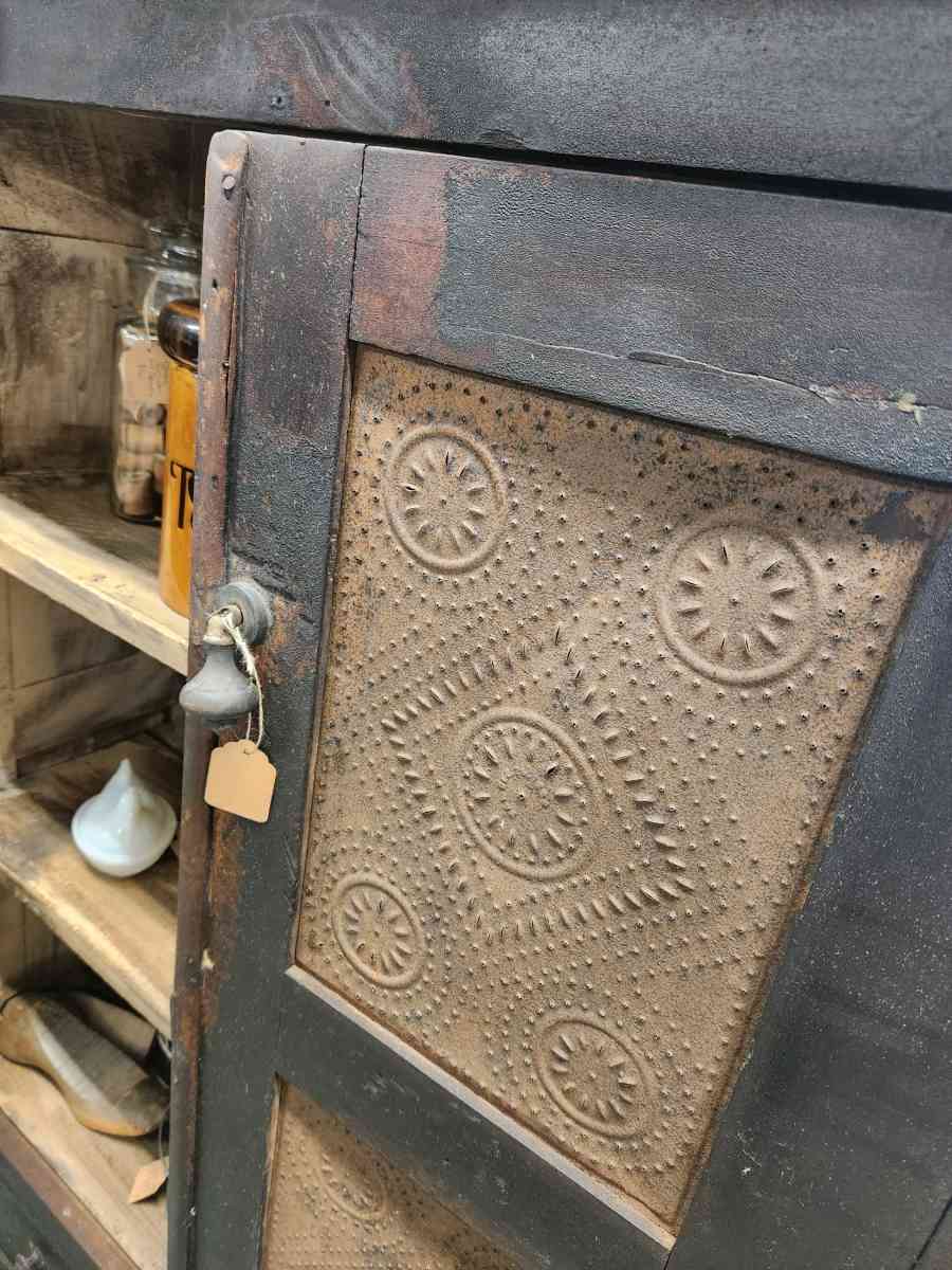 Primitive Punched Tin Pie Safe Cabinet - Alexander, North Carolina - FleaMarketBay