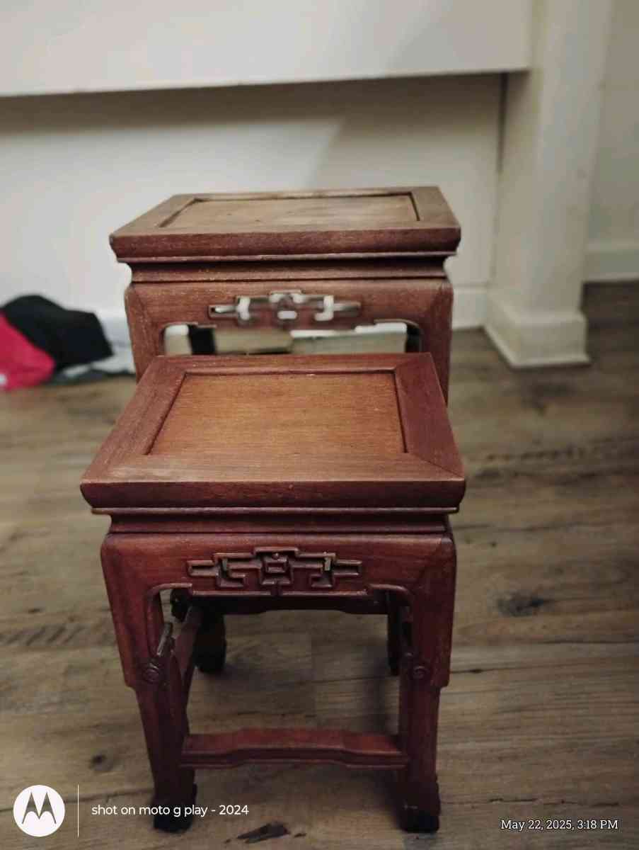 Chinese Chestnut tables set of 2 - Wilkesboro, North Carolina - FleaMarketBay