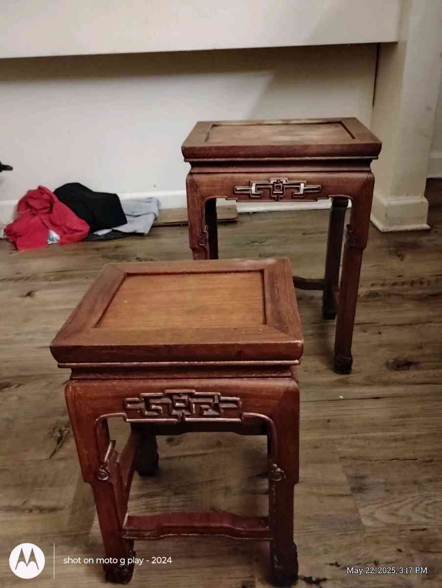 Chinese Chestnut tables set of 2 - Wilkesboro, North Carolina - FleaMarketBay