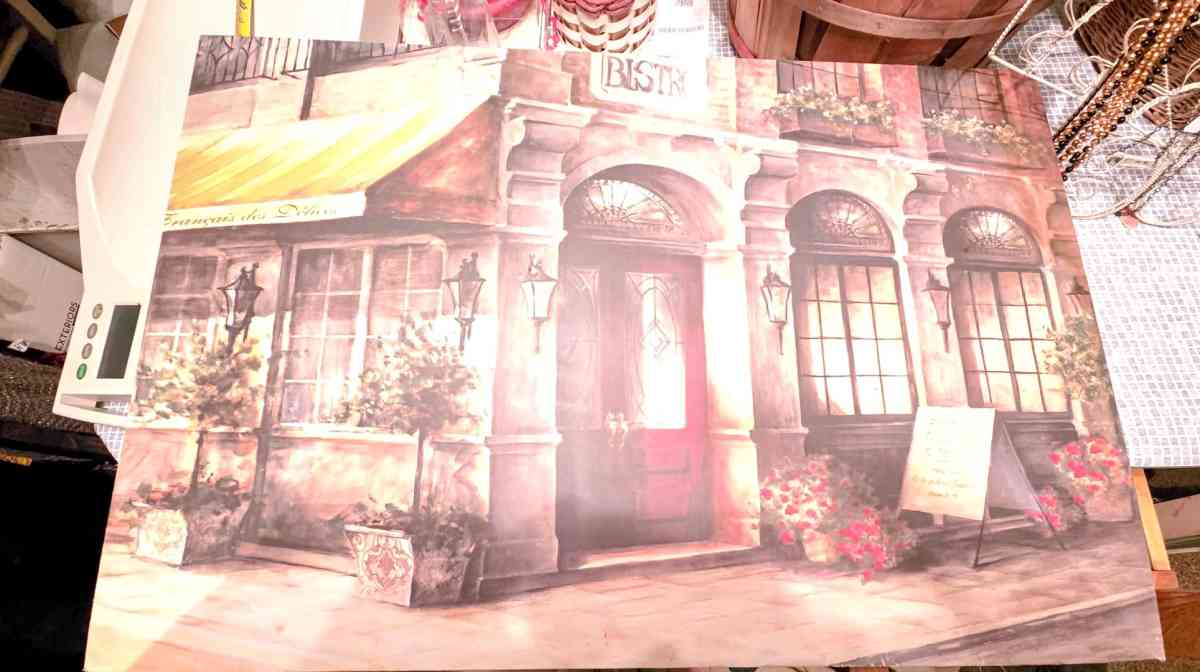 France Bistro Print on Canvas Not Signed - Erlanger, Kentucky - FleaMarketBay
