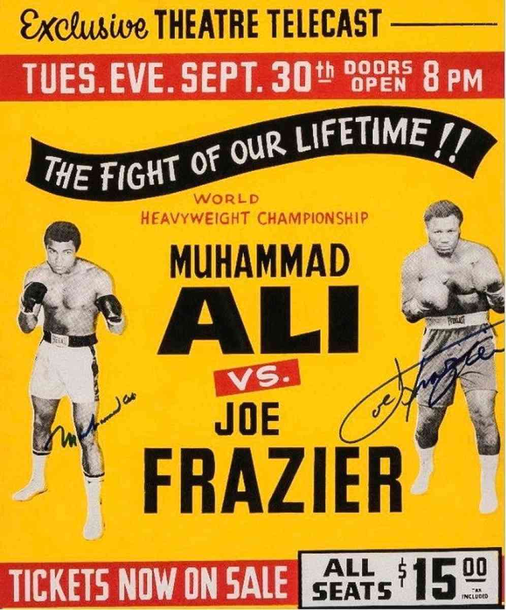 Muhammad Ali and Joe Frazier signed fight poster - Clinton Township, Michigan
