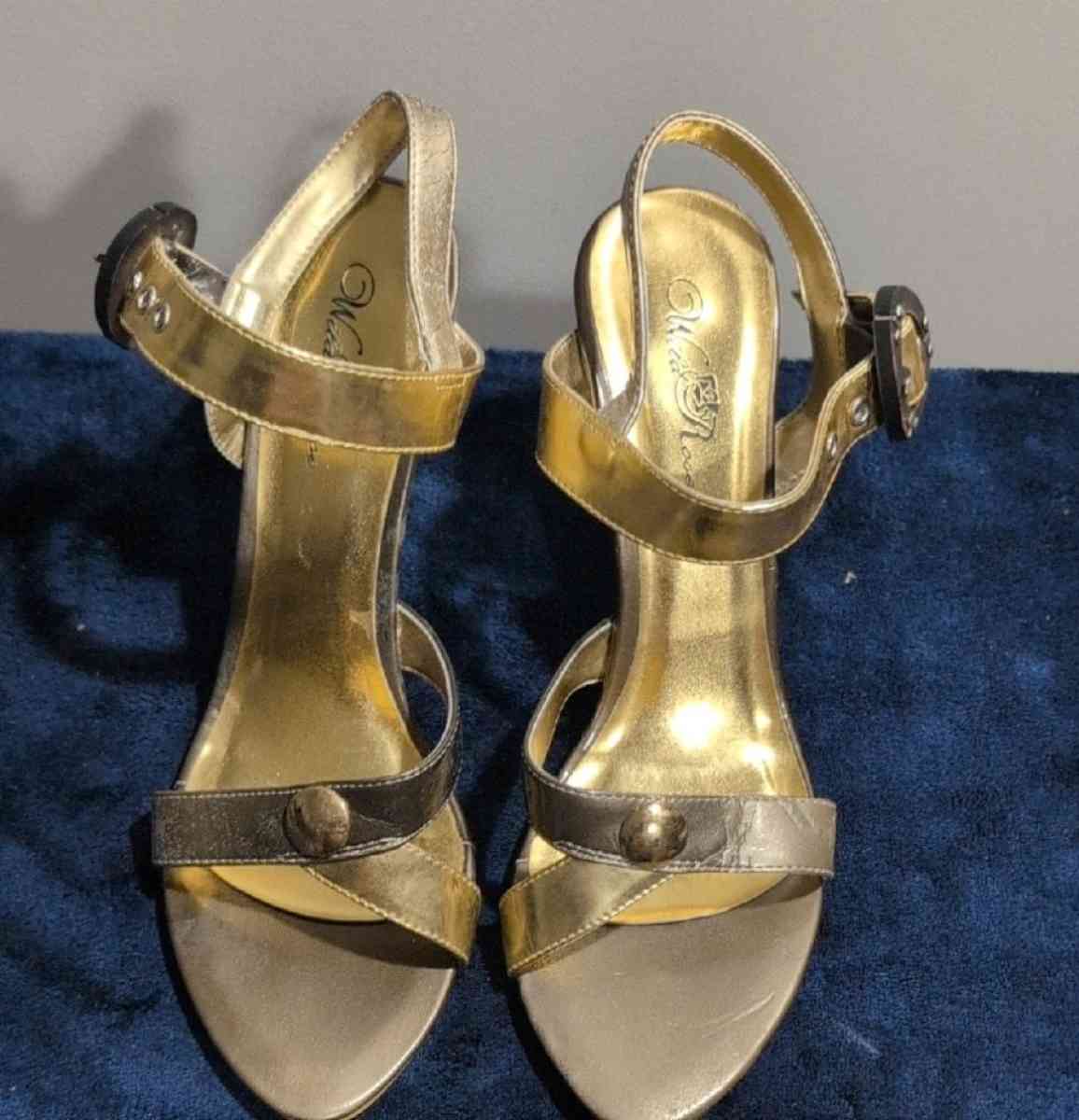 Guess Gold and Silver Heels with Ankle Strap size 11 - Baltimore, Ohio - FleaMarketBay