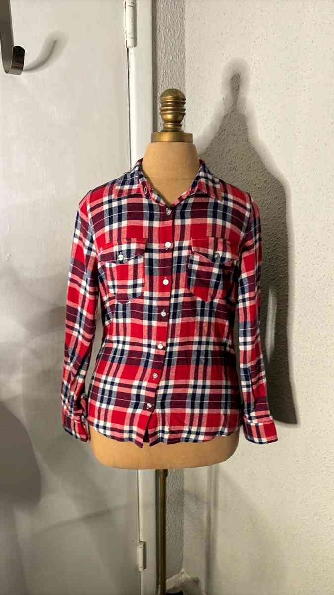 Rue21 Womens Western Lace Plaid Long Sleeve Button Down Top - Atlanta, Georgia