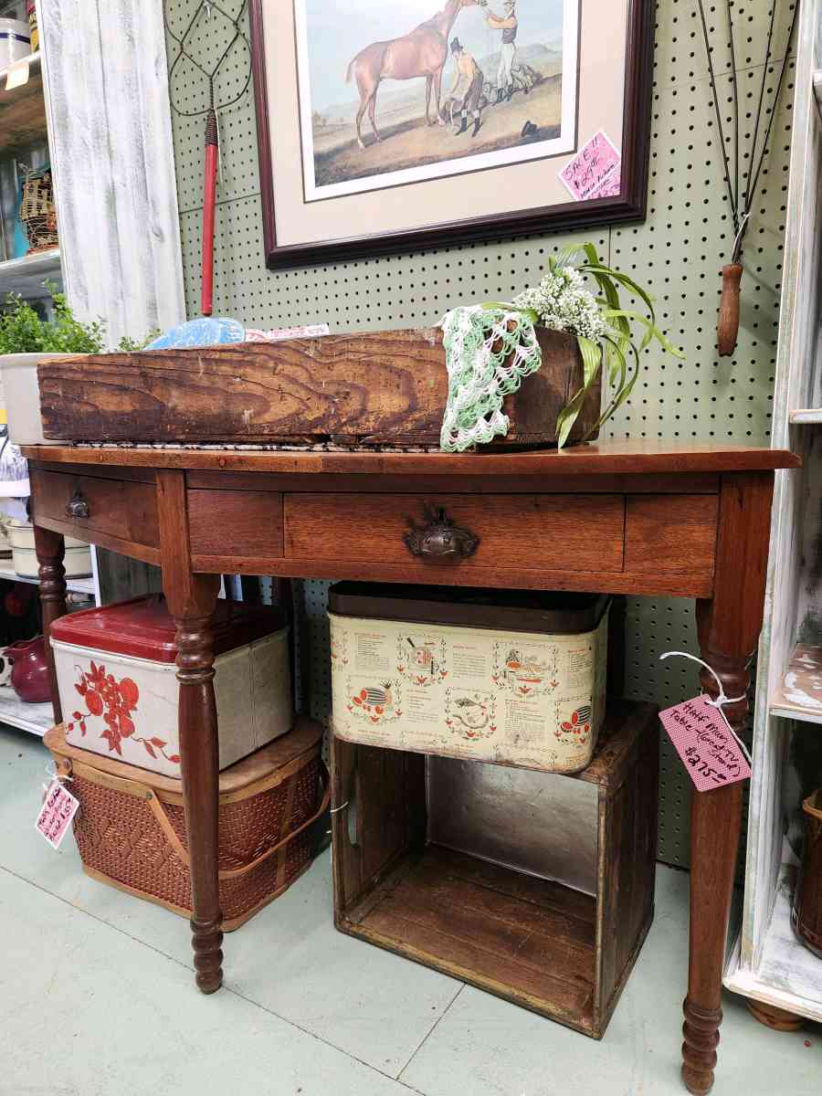 Vintage 2 drawer half moon console table - Alexander, North Carolina - FleaMarketBay