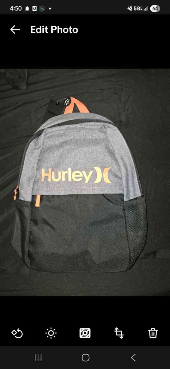 Brand New With Tags Hurley Backpack with Laptop Sleeve - Knox, Indiana