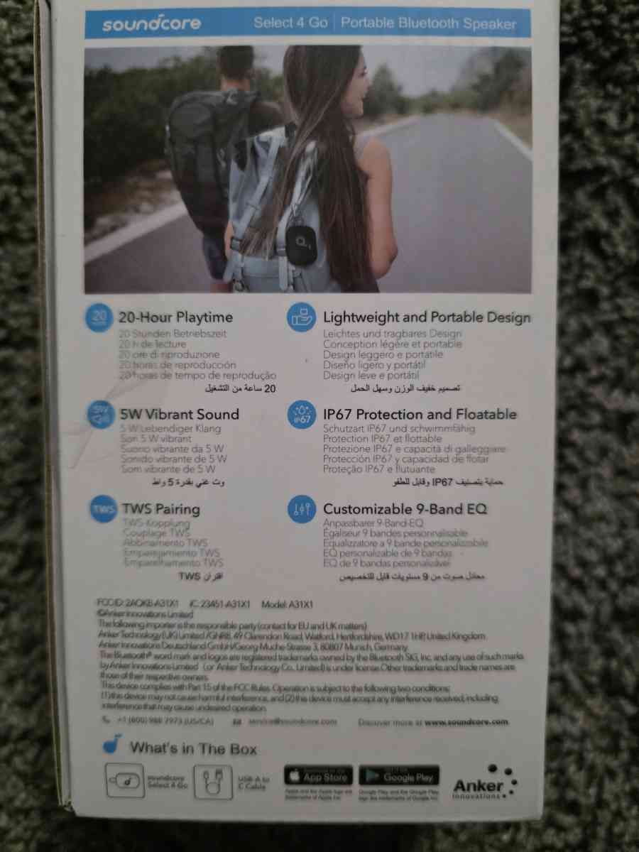 Soundcore Select 4 Go Bluetooth Shower Speaker by Anker IP67 - Newark, Delaware - FleaMarketBay