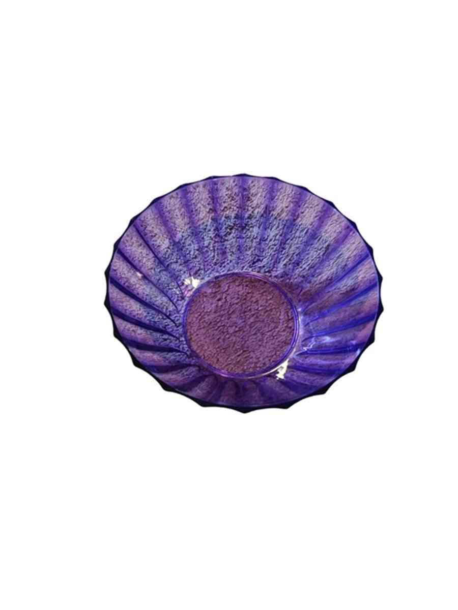 I Fluted Purple Semi Transparent Serving Table Bowl Dish 8 - Alicia, Arkansas - FleaMarketBay