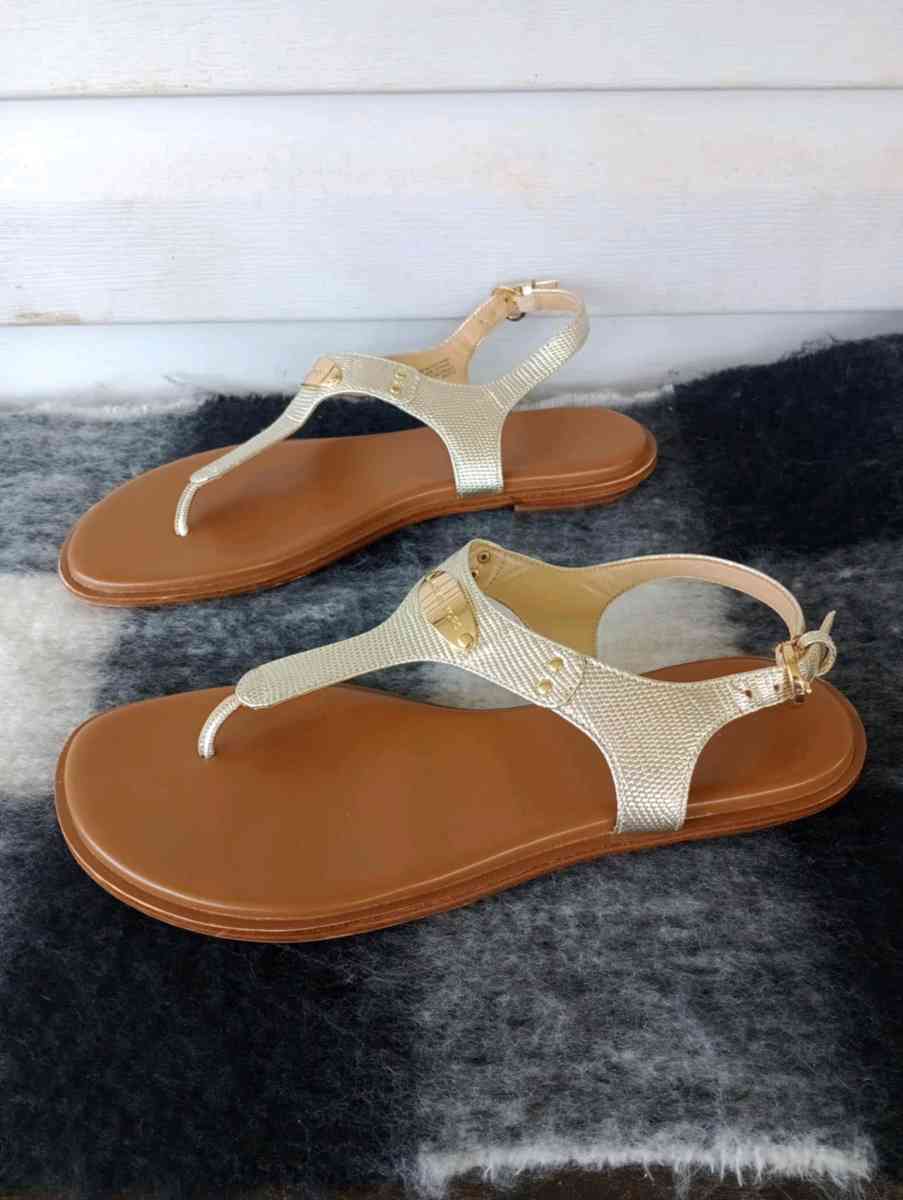 MICHAEL Michael Kors Plate Sandal Gold Metallic Snake Womens - Frostproof, Florida - FleaMarketBay