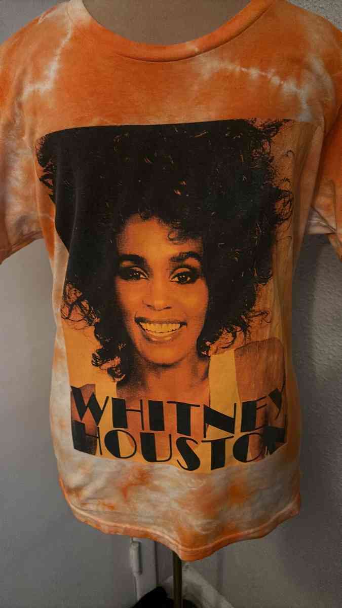 Whitney Houston Orange Short Sleeve Tie Dye Tee Shirt Size M - Atlanta, Georgia - FleaMarketBay