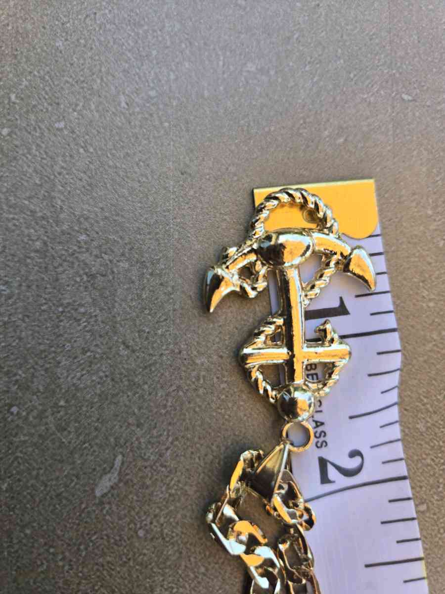 Chain with I said anchor in laminated gold - Sun Valley, California - FleaMarketBay