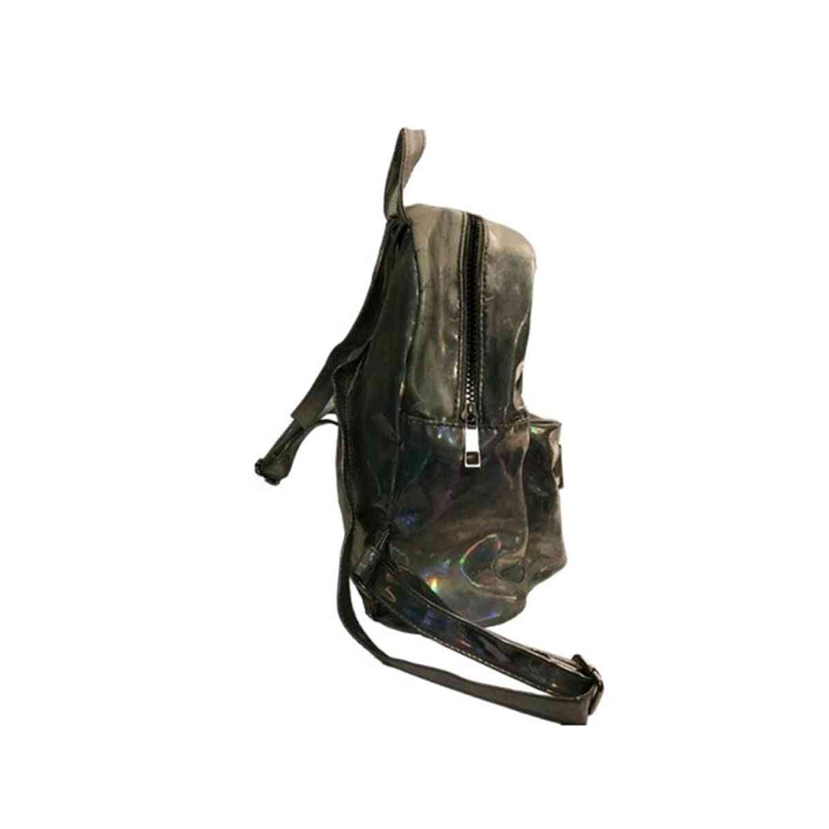 Transparent Iridescent Holographic Travel Metallic PVC Bag - Alicia, Arkansas - FleaMarketBay