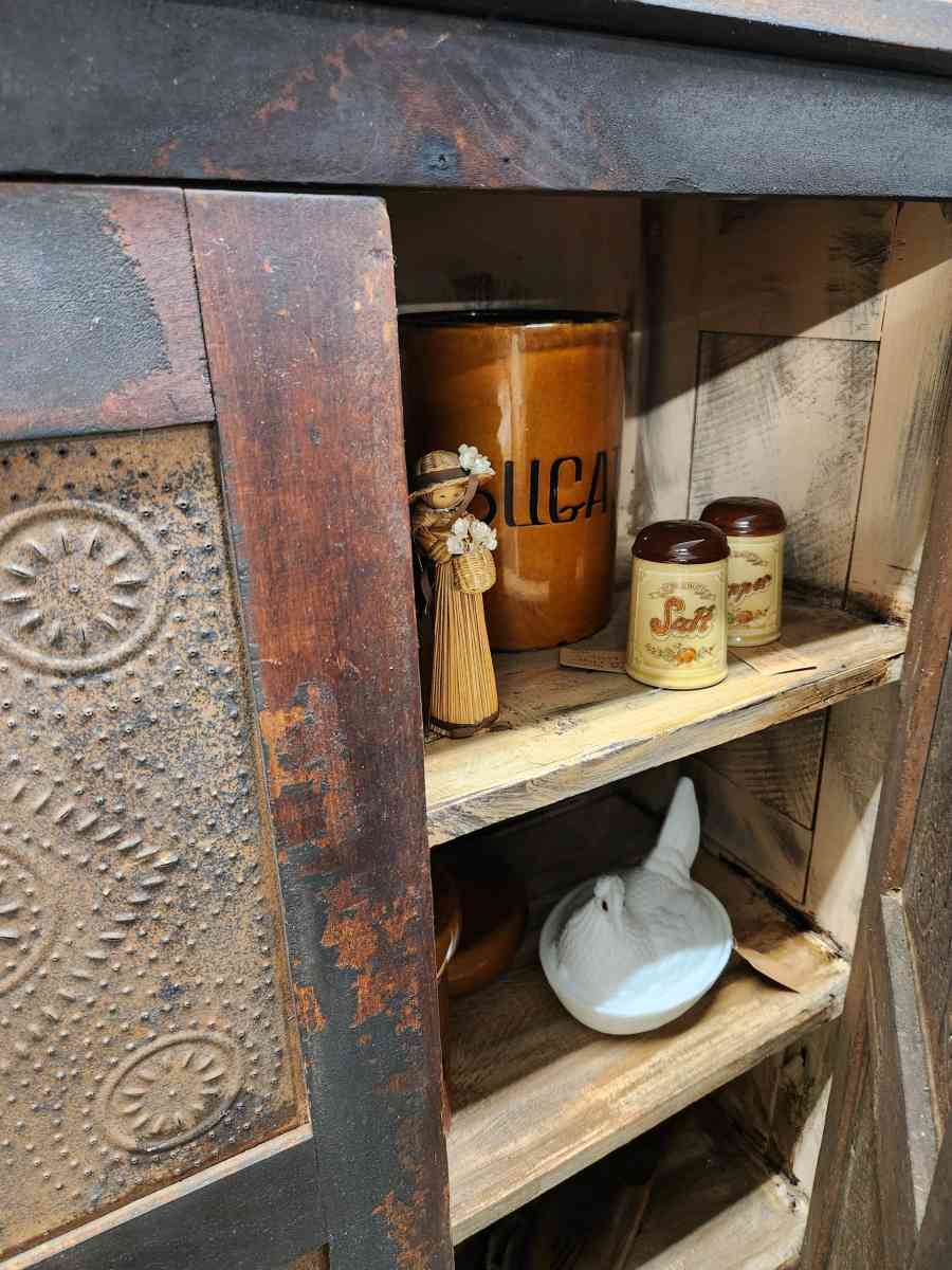 Primitive Punched Tin Pie Safe Cabinet - Alexander, North Carolina - FleaMarketBay