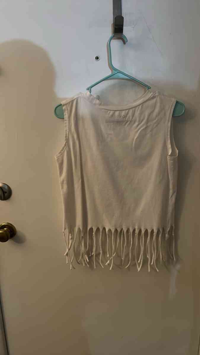 On Fire Not Today Fringed Tassel Muscle Tshirt Size M Festiv - Atlanta, Georgia - FleaMarketBay