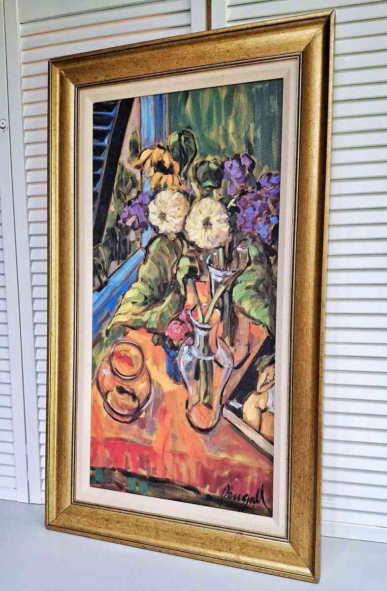 Vibrant Floral Still Life Art Print with Vase and Bowl - Lunenburg, Massachusetts