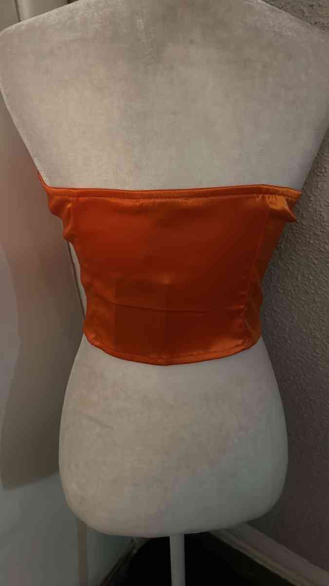 Fashion Nova Orange Night Moves Satin Corset Top New Light B - Atlanta, Georgia - FleaMarketBay