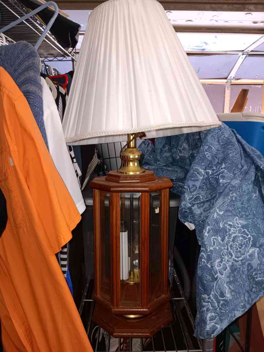 solid Brown lamp base with a white lamp shade Fake candles - Tulsa, Oklahoma