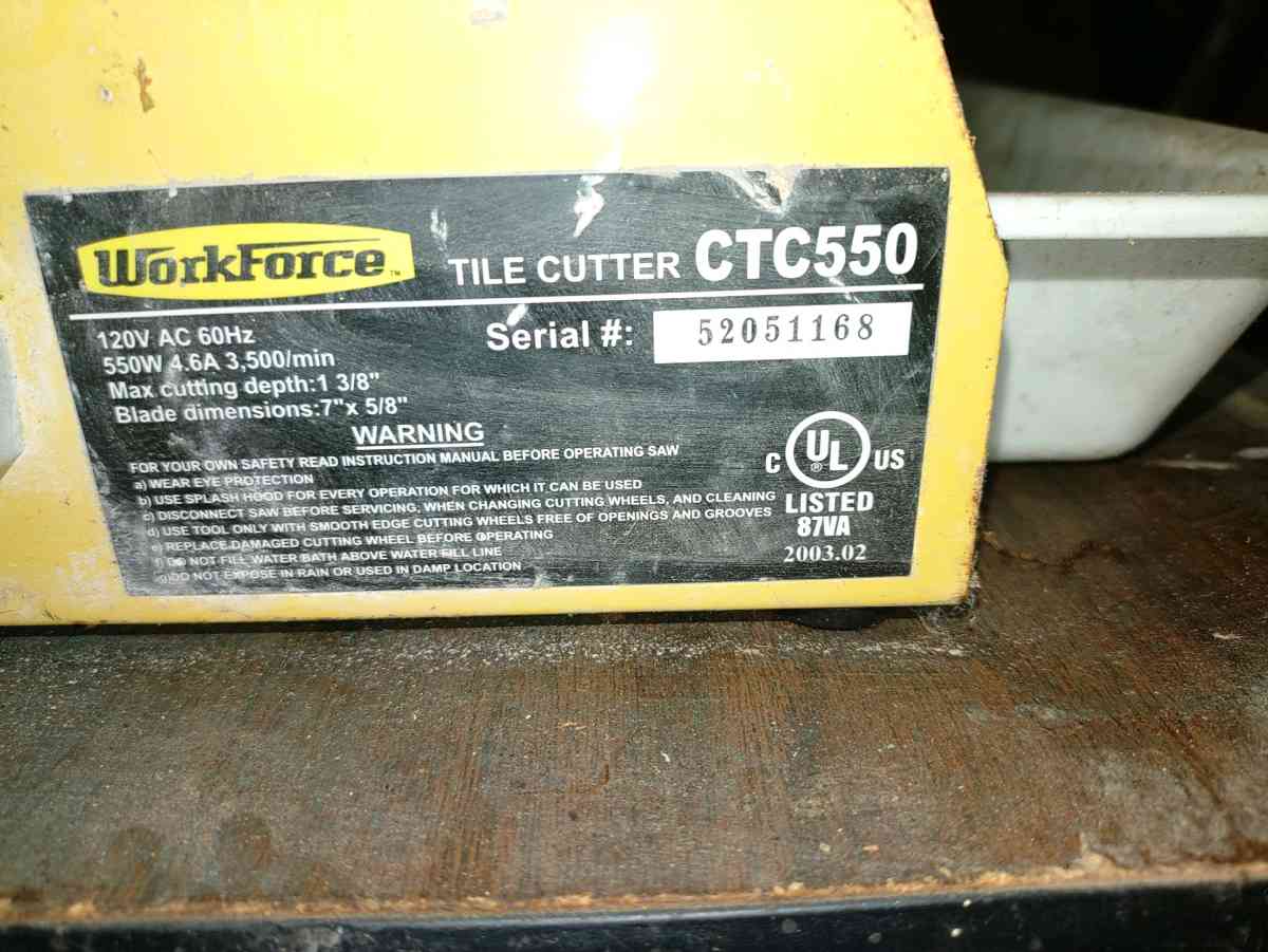 WET Tile Cutter CTC550 - Maple Heights, Ohio - FleaMarketBay