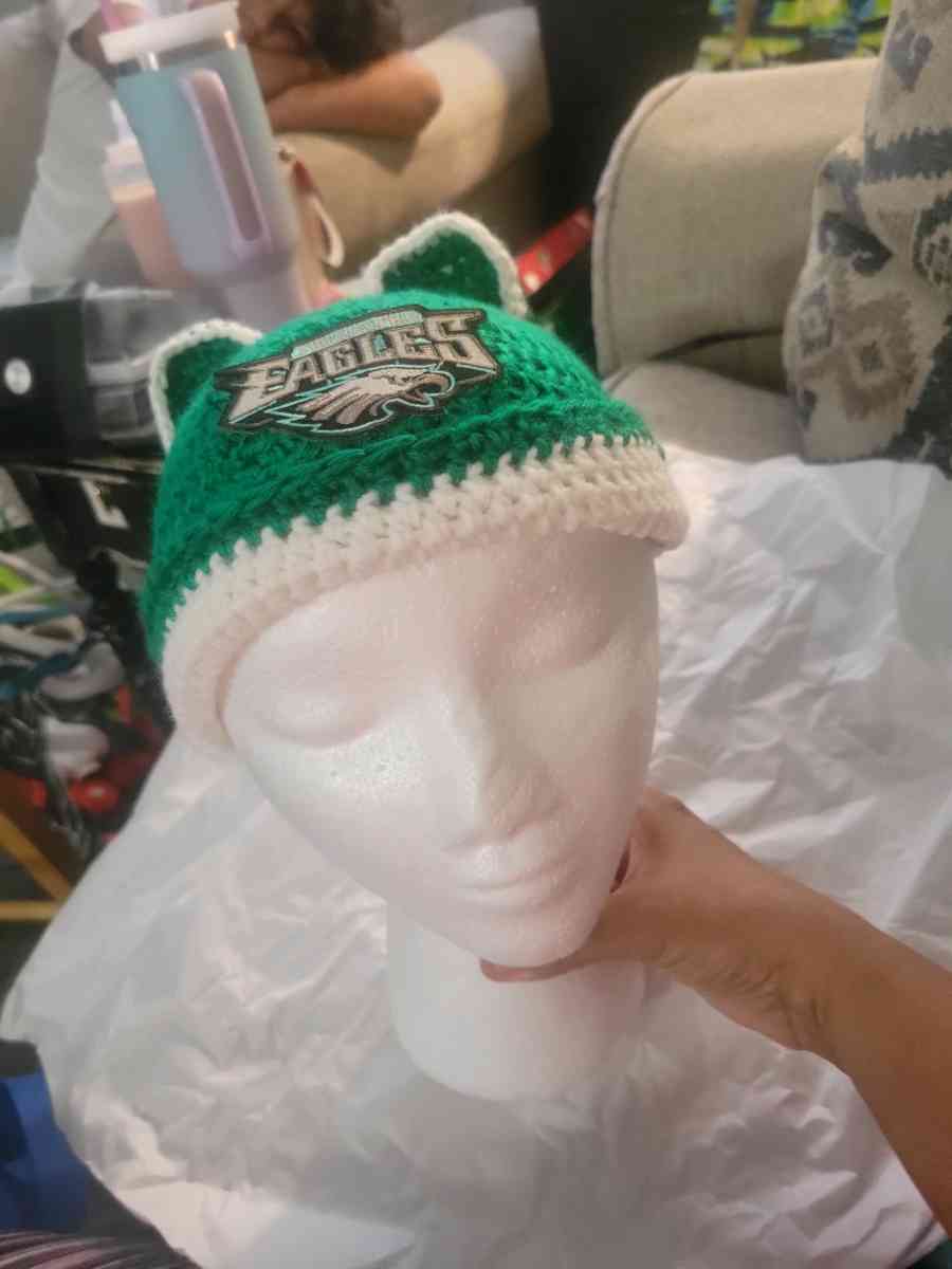 Eagles  Crochet Cat Hat - Allamuchy, New Jersey - FleaMarketBay
