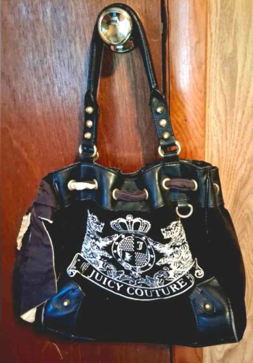 JUICY COUTURE DAYDREAMER BLACK VELOUR SCOTTIE DOG BAG - Elysburg, Pennsylvania
