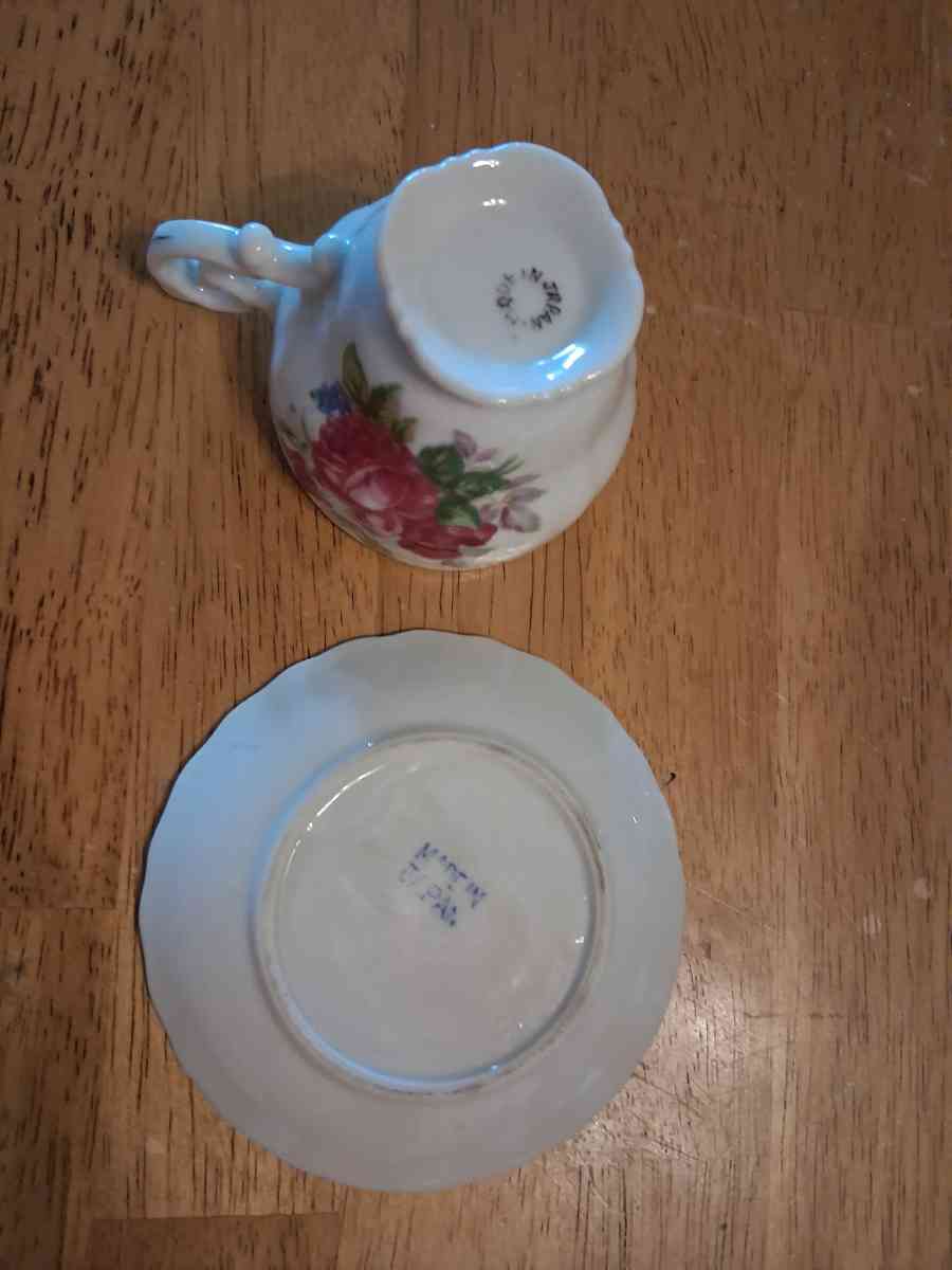 3 Pink flower teacup and saucer sets - Comstock, Michigan - FleaMarketBay