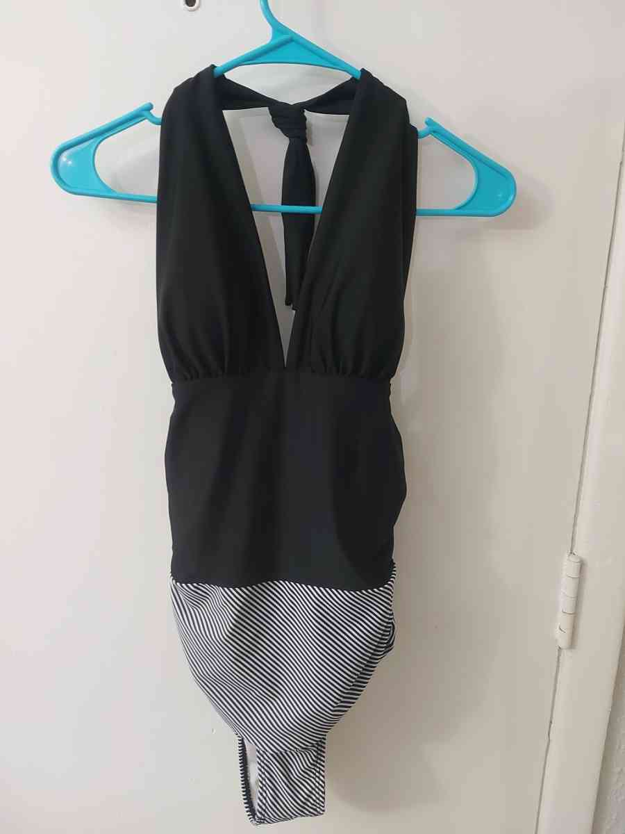 BlackWhite Halter Striped One Piece Bathing Suit Size S - Atlanta, Georgia - FleaMarketBay