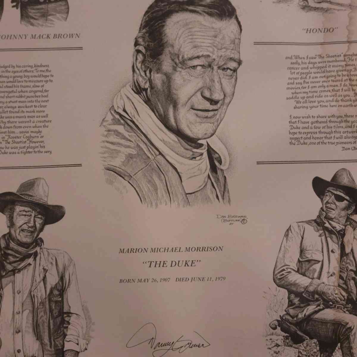 JOHN WAYNE FOUR FACES WEST LITHOGRAPH PRINT BY GIL ORTEGA 19 - Austin, Texas