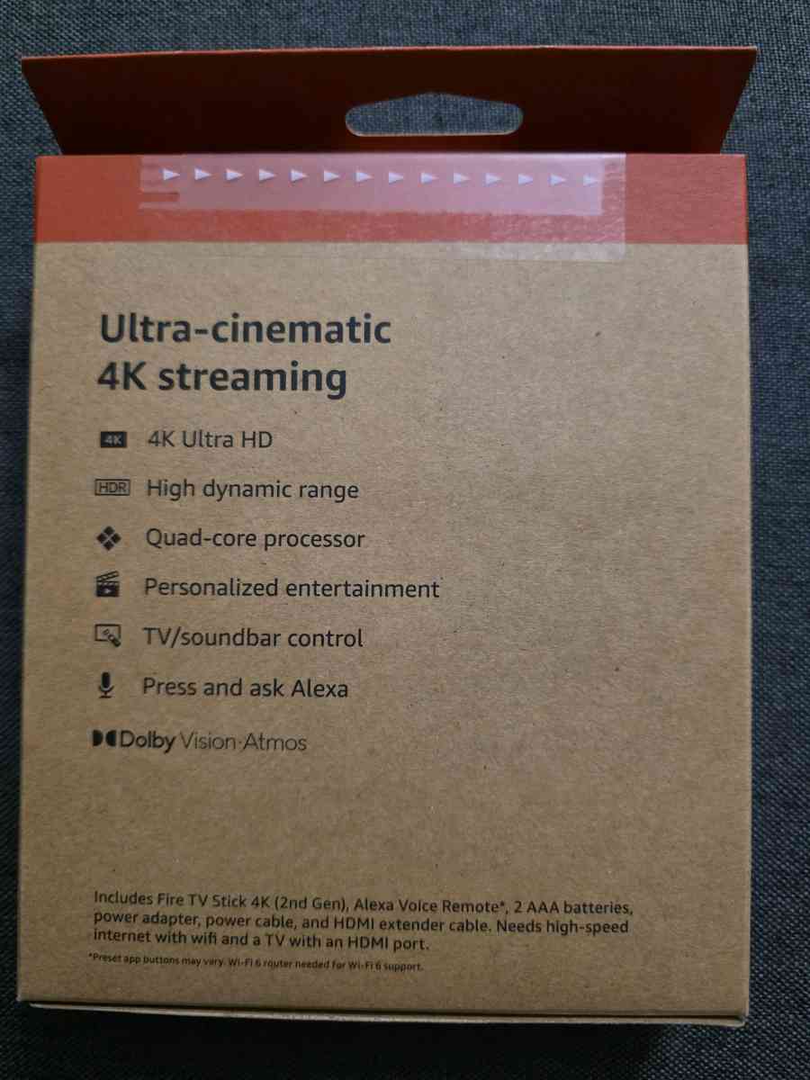 Amazon Fire TV Stick 4K newest modelCinematic 4K streaming F - Newark, Delaware - FleaMarketBay