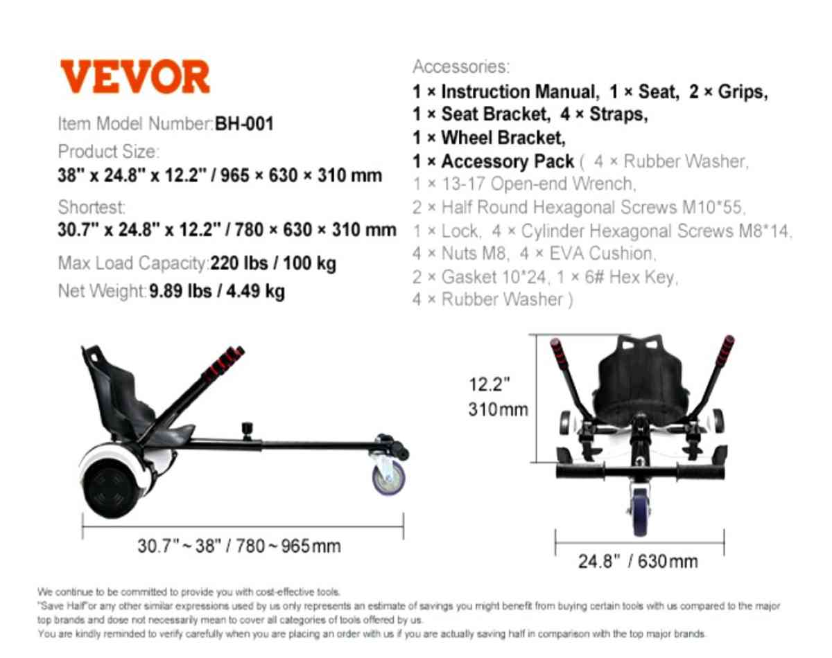2 VEVOR Hoverboard Seat Attachment in box - Los Angeles, California - FleaMarketBay