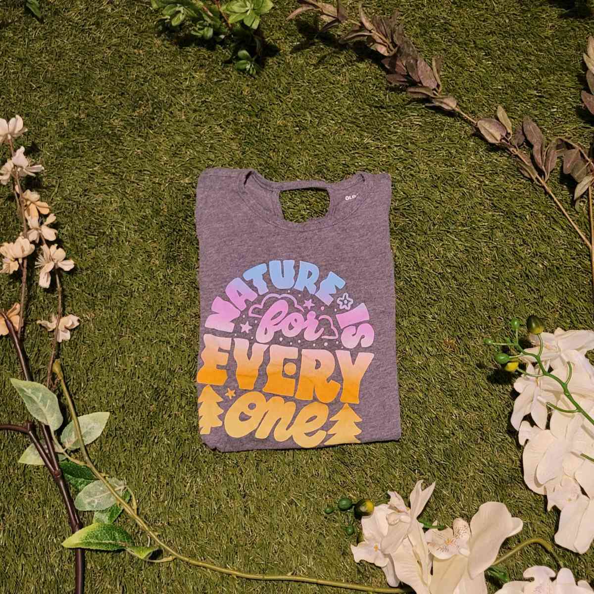 Girls Gray Nature Is for Everyone Tee - Baltimore, Maryland - FleaMarketBay