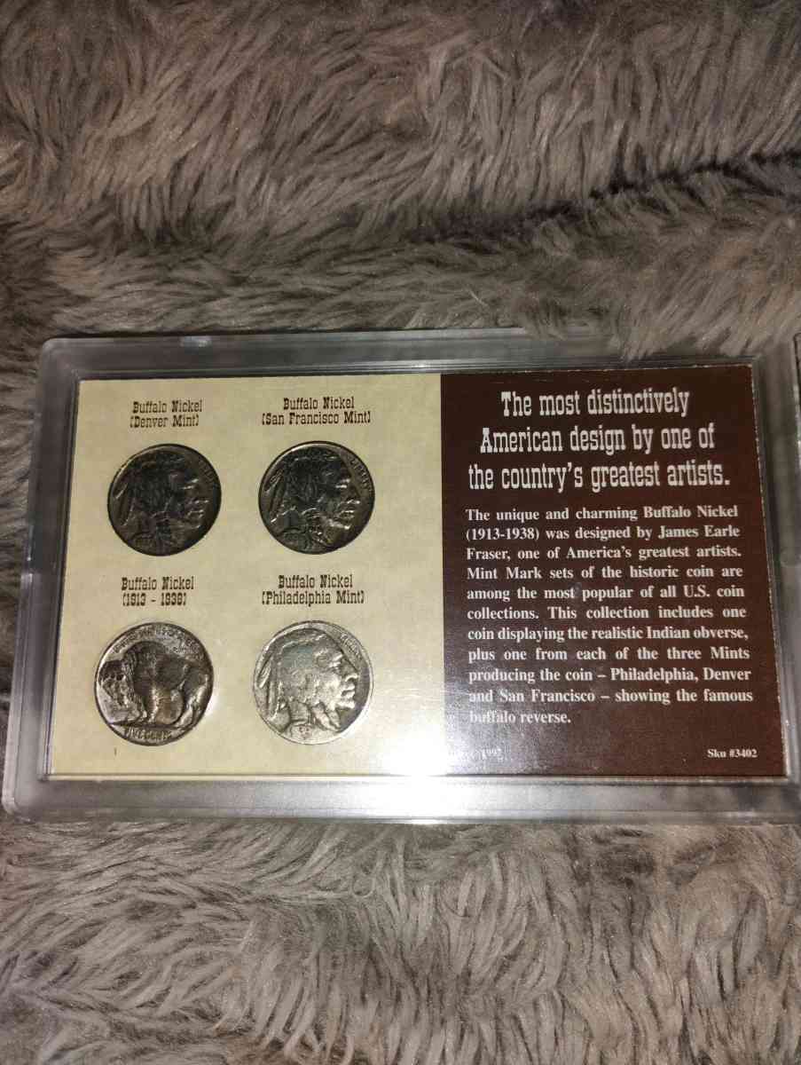 4 Buffalo Nickels Mint Mark Collection - Manitowoc, Wisconsin - FleaMarketBay