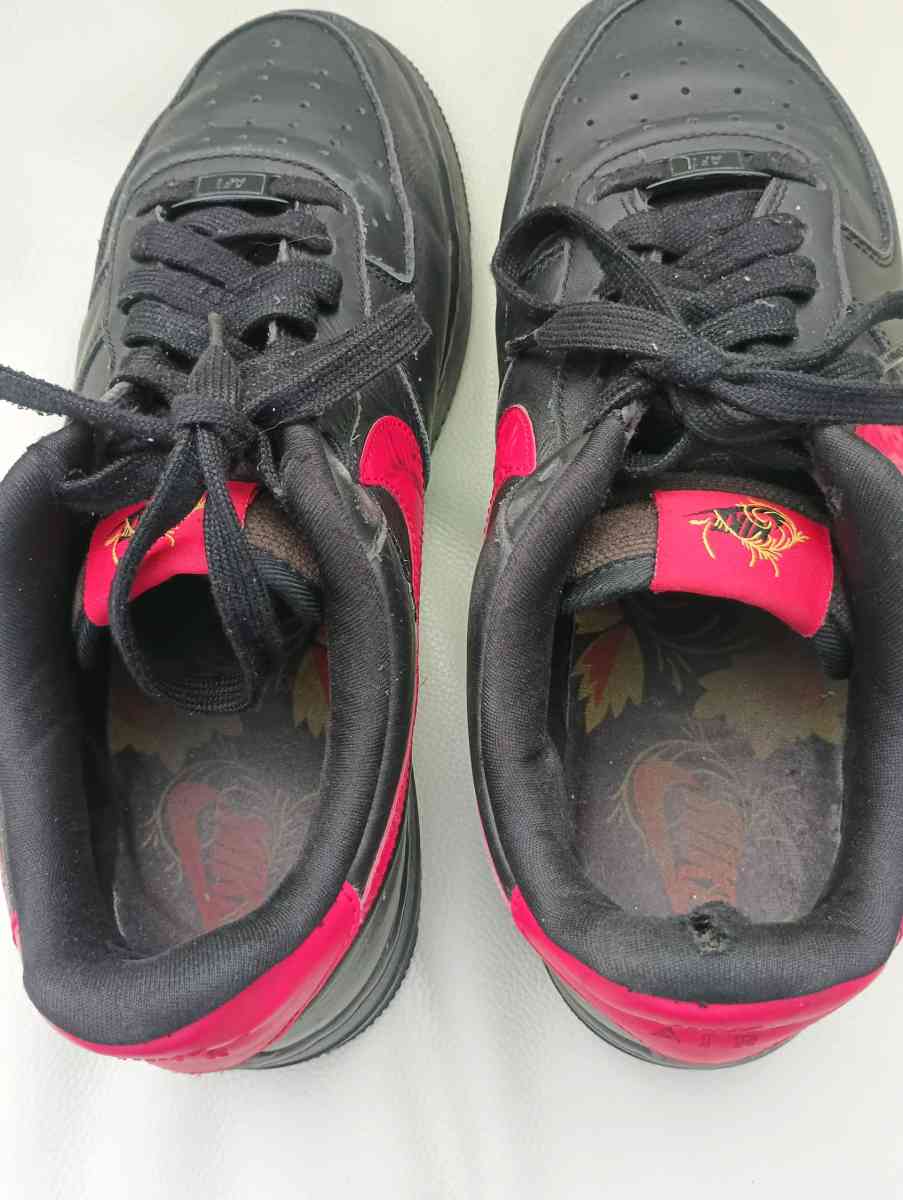 Nike Air Force 1 07 LE Russian Floral Black Red shoes - Frostproof, Florida - FleaMarketBay