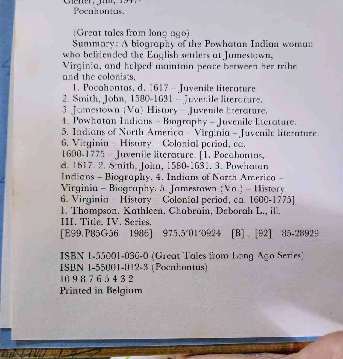 Great Tales From Long Ago Pocahontas - Crittenden, Kentucky - FleaMarketBay