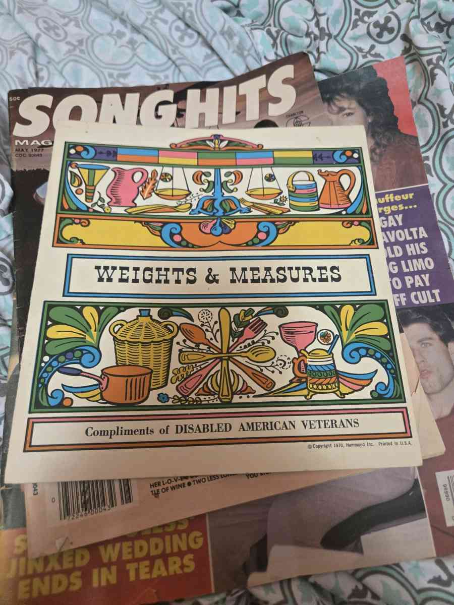 The Ephemera Conversion Chart Weights  Measures 1970 - Crittenden, Kentucky - FleaMarketBay