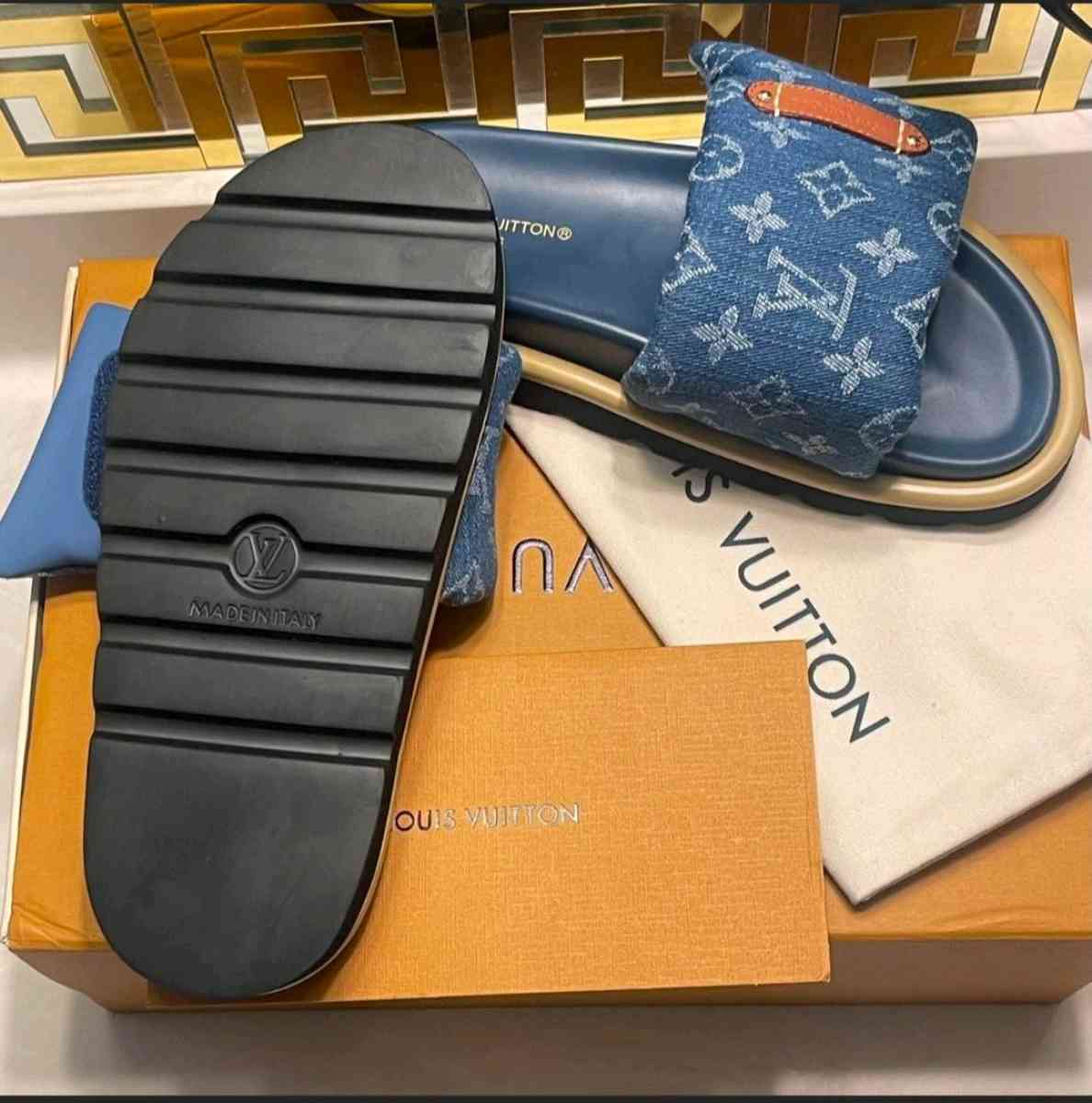 Louis Vuitton Monogram Denim Pillow slides - West Palm Beach, Florida - FleaMarketBay